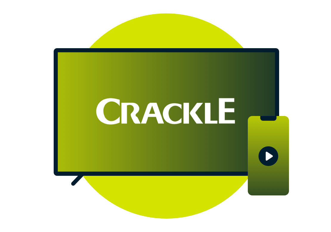 Logotipo de Crackle en la pantalla del televisor.