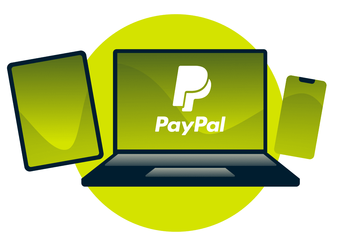 Laptop, tablet i telefon z logo PayPal.